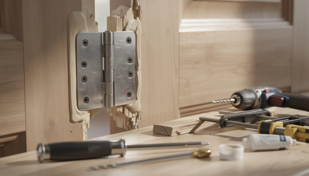 découvrez des méthodes efficaces et durables pour réparer un gond de porte arraché et restaurer la solidité de votre porte facilement.