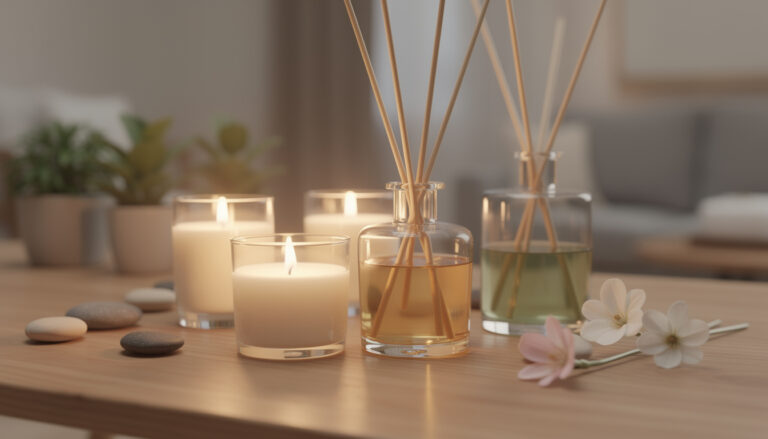 découvrez notre collection de bougies et diffuseurs à bâtonnets pour créer une ambiance parfumée et chaleureuse dans votre intérieur.