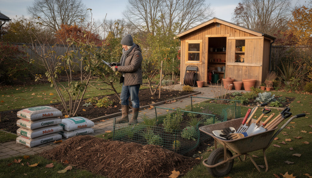 découvrez les travaux indispensables pour préparer votre jardin à l'hiver et assurer sa protection et sa beauté au printemps.